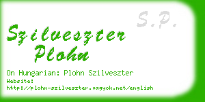 szilveszter plohn business card